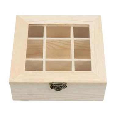 Wooden Tea Box Organizer